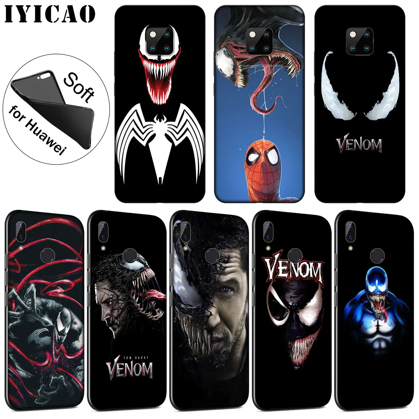 

IYICAO Venom Marvel Soft Silicone Phone Case for Huawei Nova 3i 3 2i TPU Cases for Huawei Mate 20 10 Pro Lite Cover