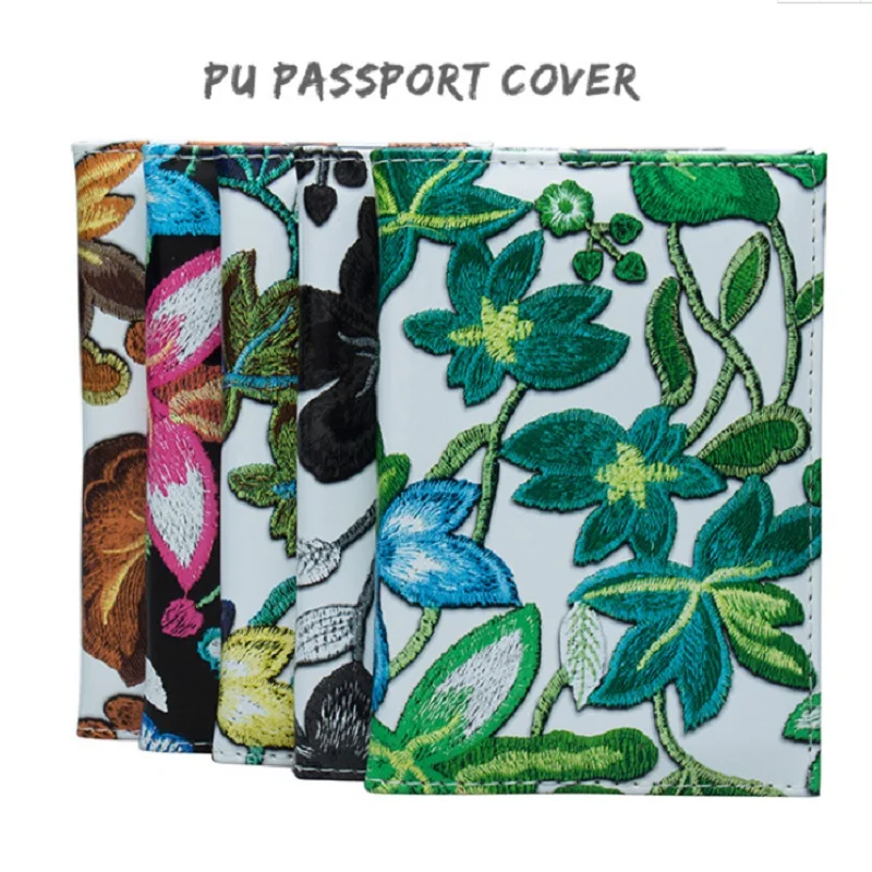 New Fashion Floral Passport Cover Travel Passport Case Russia Document Cover SIM Passport ID Card Holders For Women