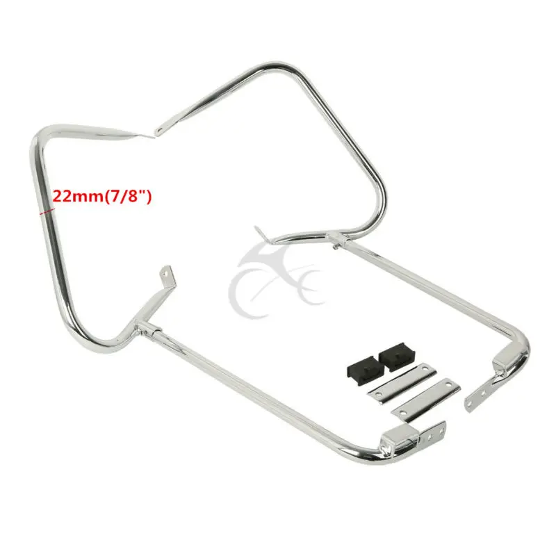 

Chrome Rear Saddlebag Bracket Set For Harley Electra Glide Road King FLHT FLHR 97-08 Motorcycle