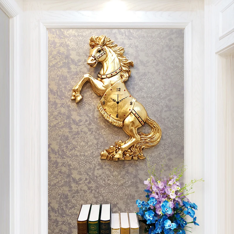 

Modern Wall Clocks Metal Gold Horse Needle Digital Mute Movement Large Watch Clocks for Living Room Cafe Decoration Adornment
