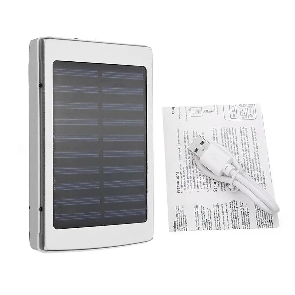 50000 мАч двойной USB Солнечный внешний Банк питания зарядное устройство для телефона планшета - Цвет: Silver
