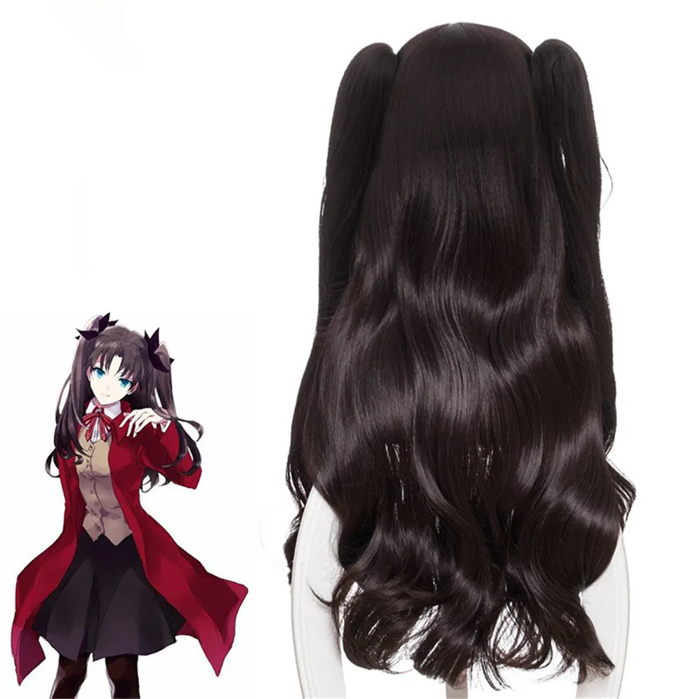 Игра Fate Stay Night Rin Tohsaka Косплей парики длинные волнистые, устойчивые к нагреву синтетические волосы Perucas Косплей парик+ парик