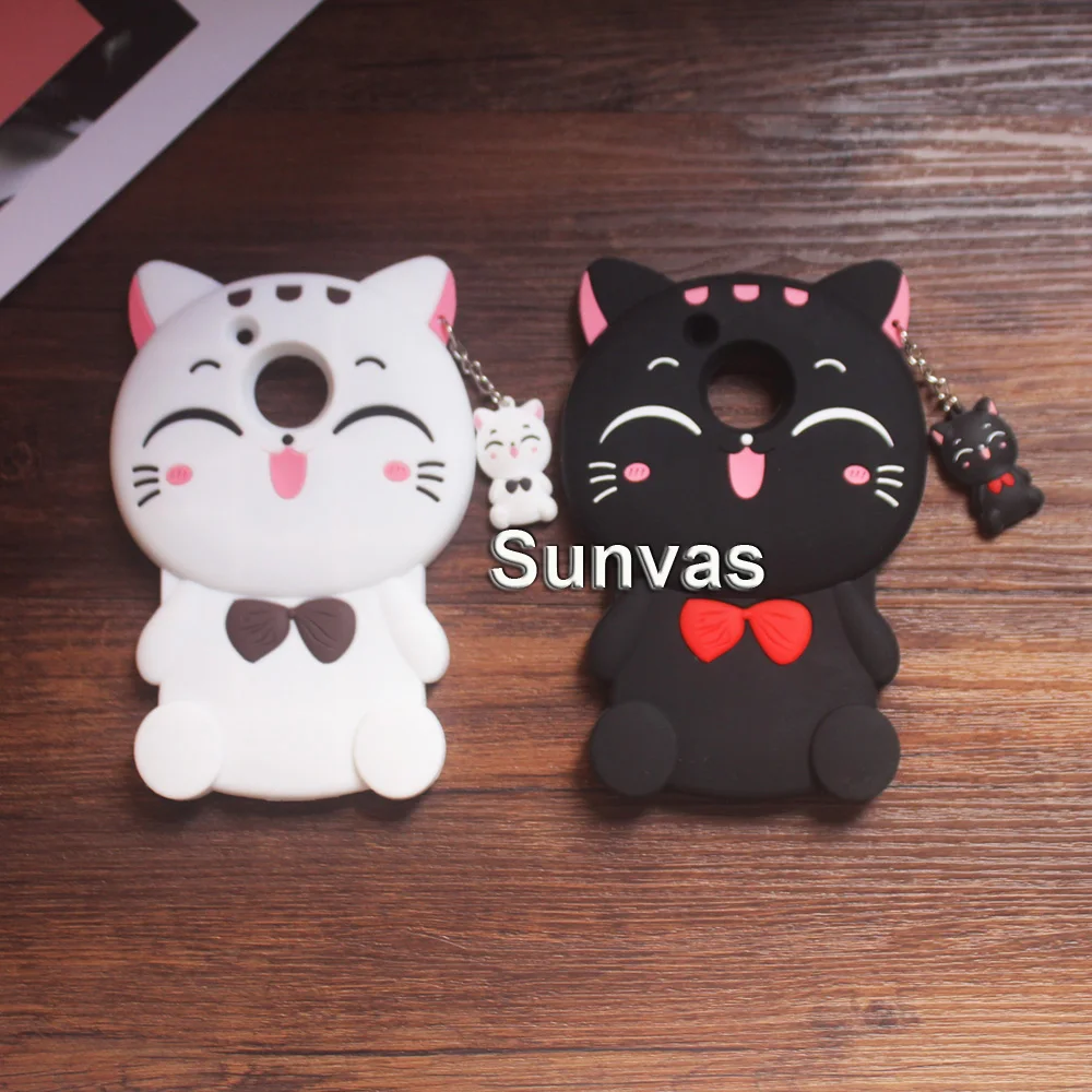 

3D Cases Cute Cartoon Lucky Cat Soft Silicone Case Mobile Phone Back Cover Skin Protector For Motorola Moto G5