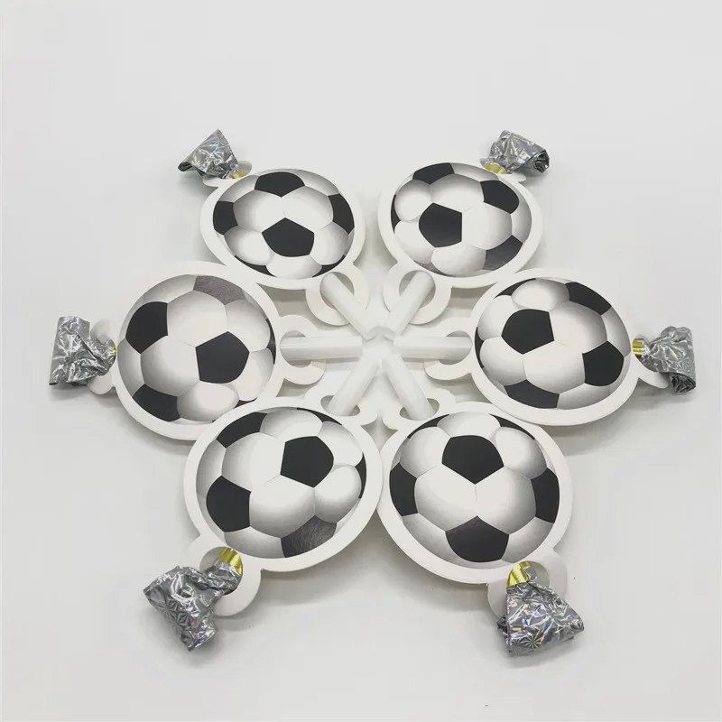 

6pcs/lot White Football Theme Kids Birthday Party Disposable Blowout Decoration Football Theme Party Blowing Dragon Supplies