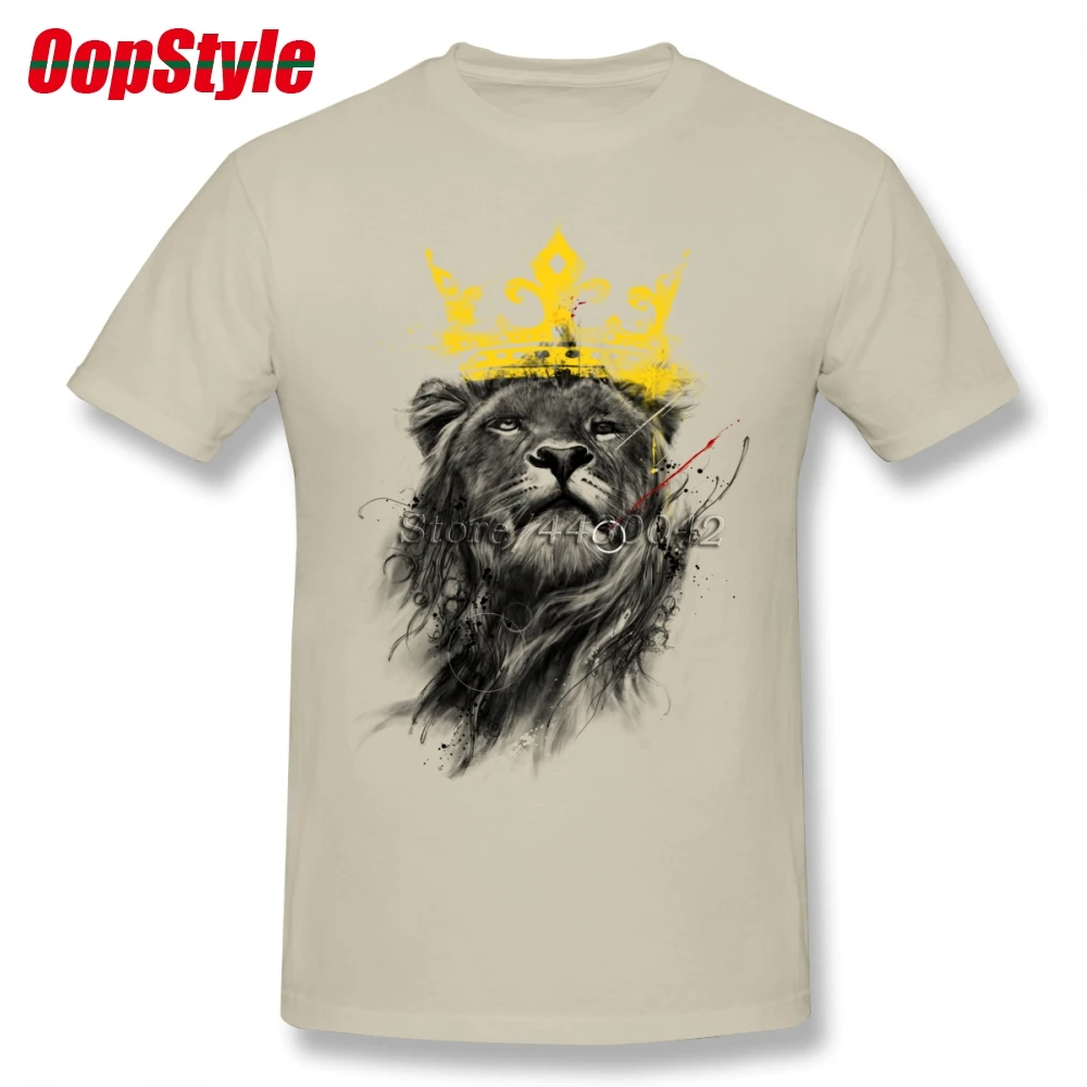 Мужская футболка King Lion хлопковая Футболка большого размера 4XL 5XL 6XL Camiseta | одежда