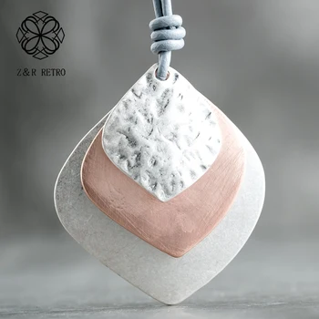 

Handmade Necklaces & Pendants Rope Chain Leaf Pendants For Women Adjustable Long Sweater Necklace Unisex Christmas Gift Collares