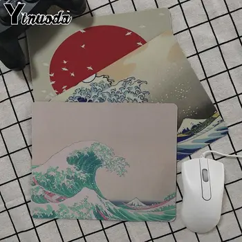 

Yinuoda Wave Art Japanese Green Illust Unique Desktop Pad Game Mousepad Size for 25x29cm Gaming Mousepads