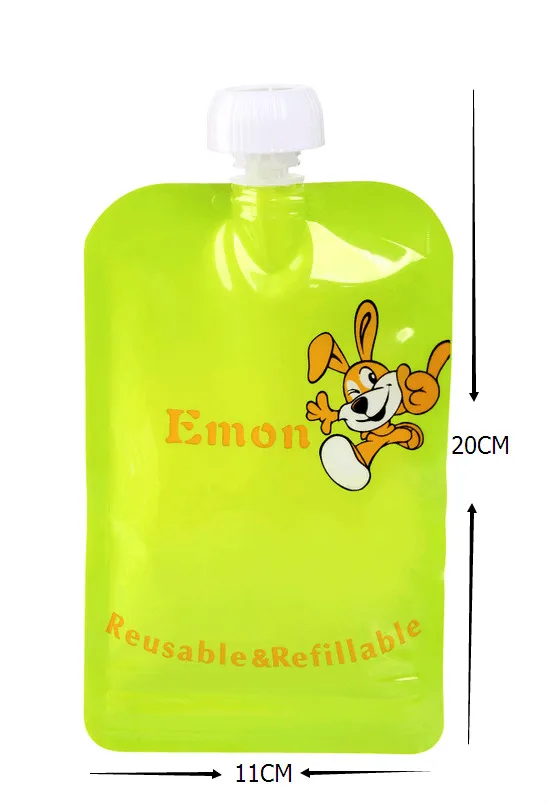 8pcslot Reusable Food Pouch Baby Food Pouches easy clean food bag Double Zipper Organic Baby Kids Food  Pouch Topper Organizer (5)