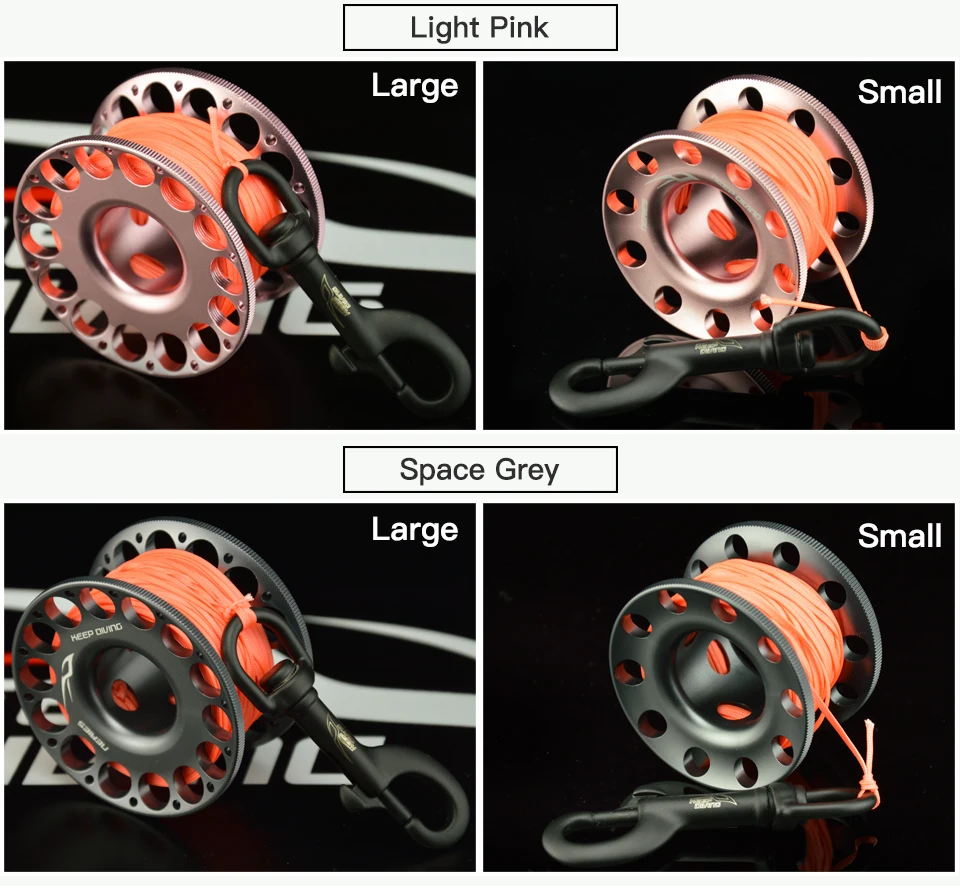 Подводное плавание из алюминиевого сплава катушка для пальцев с нержавеющая сталь крюк с карабином Smb безопасное оборудование аксессуары