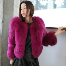 2016 High Quality Winter Long Sleeves Faux Fur Coat Solid Women s Short Design Outer Cape
