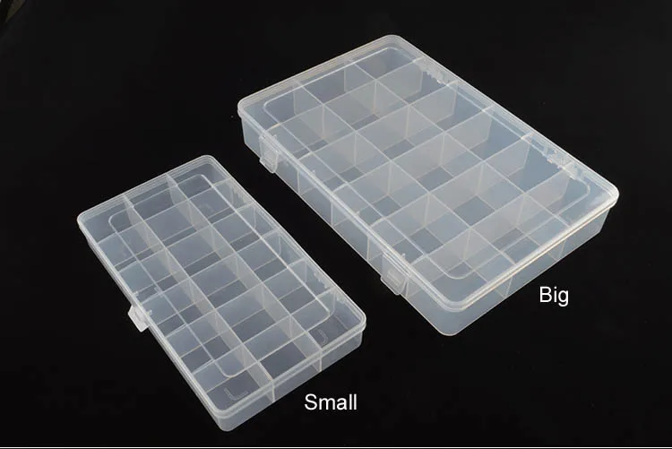 Горячее предложение 18 Сетка прозрачный пластик коробка для хранения ювелирных изделий серьги случае Малый инструмент запчасти сумка