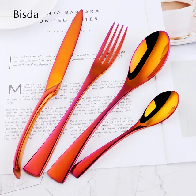 Aliexpress Luxury Red Flatware Set 18 10 Stainless Steel Luxury Red Flatware Set 18 10 Stainless Steel Cutlery Sets Restaurant Knife Fork Western