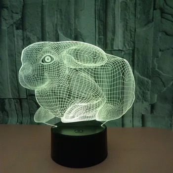 

Rabbit 3d Night Light Seven Colourful Touch Control Led Visual Gift 3d Table Lamp Christmas Gift Children's Toys 3D Desk Lamp
