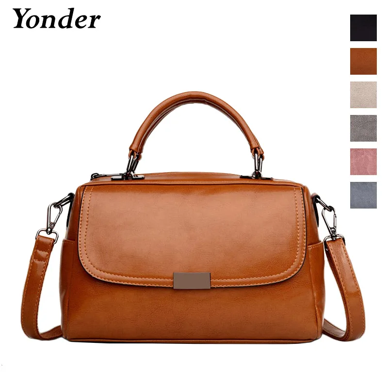 

Brand high quality vintage women handbags genuine leather messenger shoulder bag female lady hand bag crossbody Black/Brown/Gray
