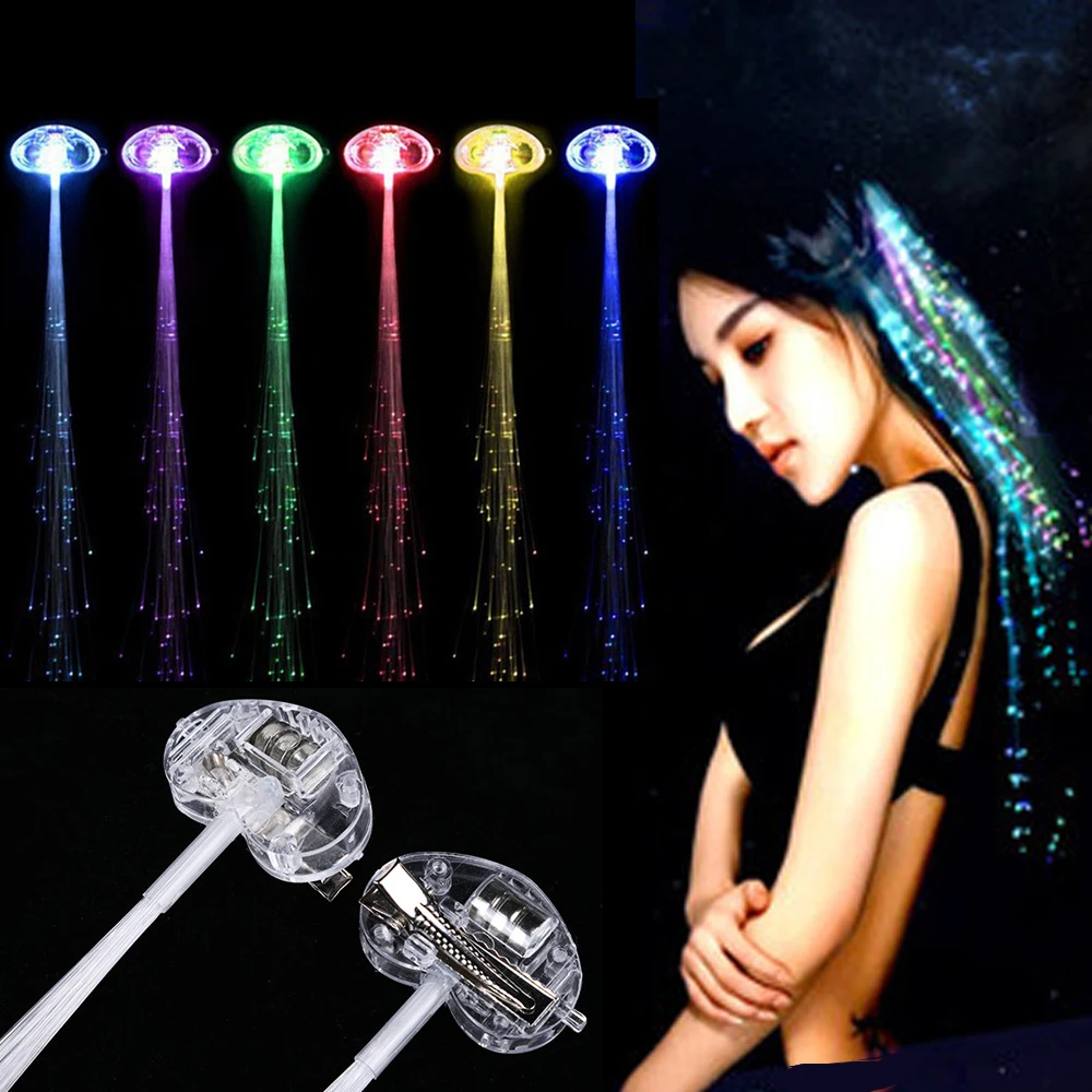

50pcs Party Fun Led Hair Clips Hairpin Luminous Glowing Hair Braid Light Up Toys for Children Festival Holiday Party Supplies