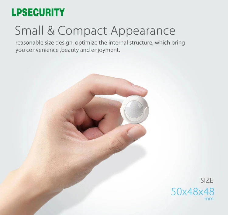 

Wireless Wifi PIR Sensor Motion Detector 2.4GHz for alarm Easy installation on wall or any surface
