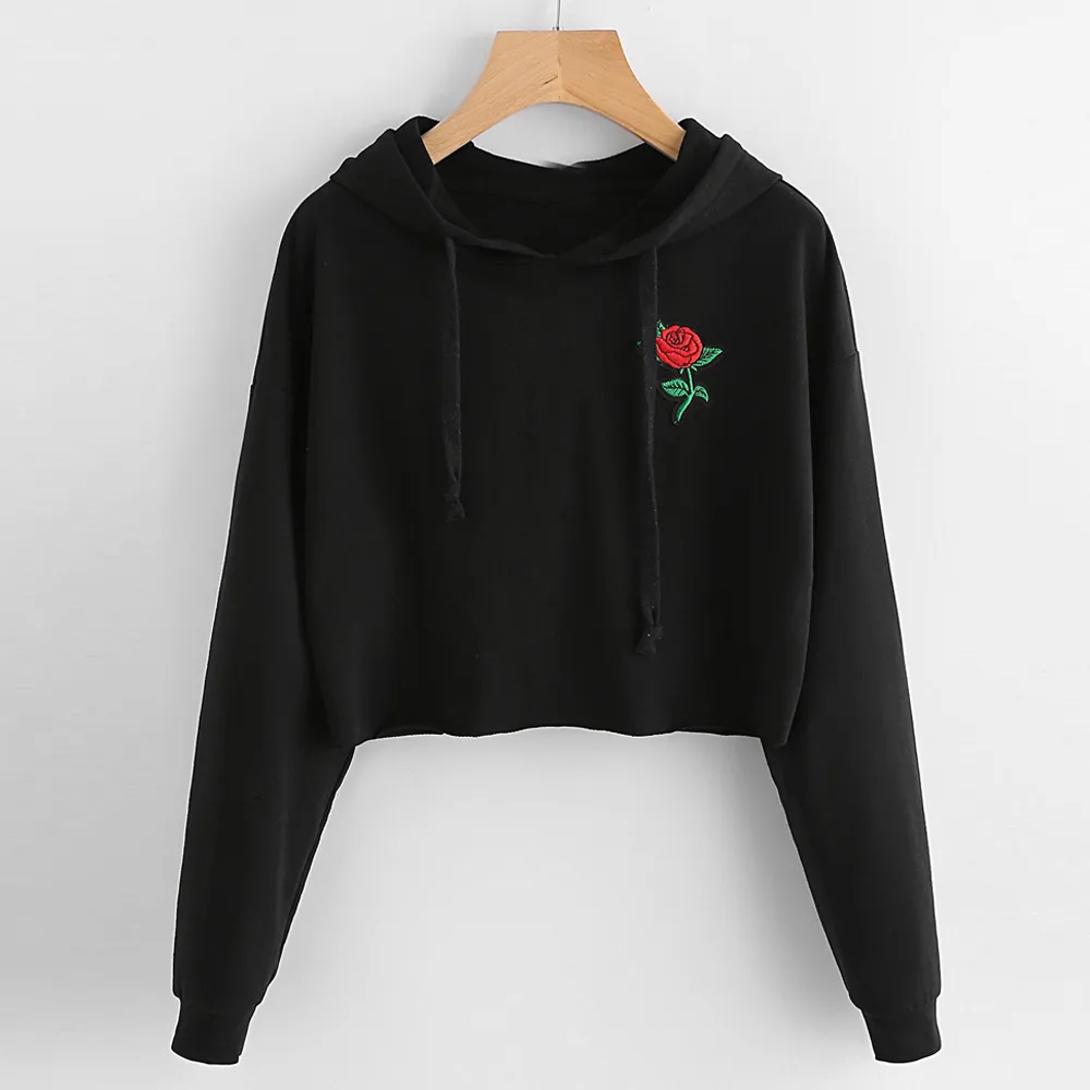 

Autumn Sweatshirts For Women 2019 Rose Printed Off Shoulder Female Jumper Pullover Casual Long Sleeve Elegant Clothes Sweatshirt