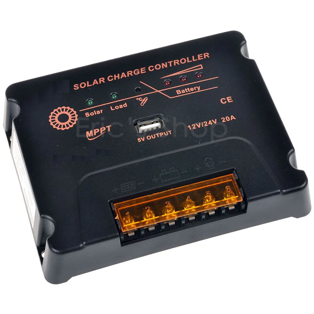 20A MPPT Solar Charge Controller 12V/24V Battery Panel Regulator