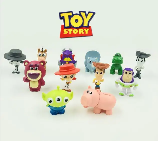 

12sets 144pcs Toy Story Small Figures Toy Woody Buzz Lightyear Rex Jessie Alien Lotso PVC Action Figures Model Collection Doll