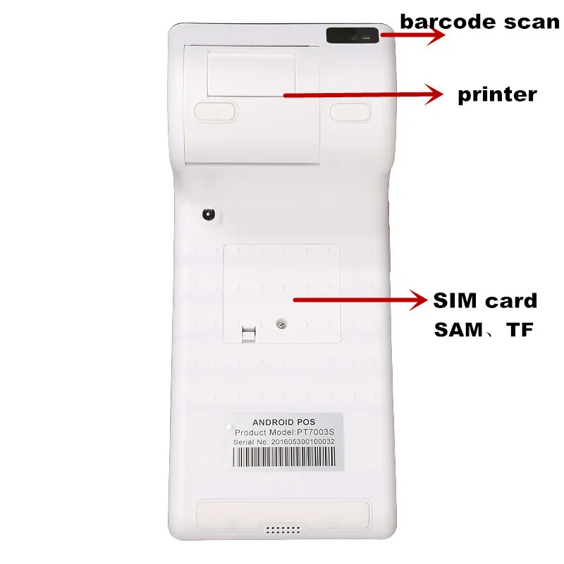 Все в одном 7-дюймовый NFC читатель сканер штрих-кода портативный POS платежная система с принтера камеры 4 г сим-карта 2 экраны pt7003