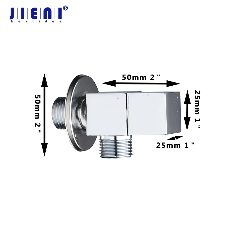 

Control Valve Bathroom Accessory Chrome Wall Mounted 1/2*1/2 Square Stainless Steel Bathtub Basin Sink Angle Valves