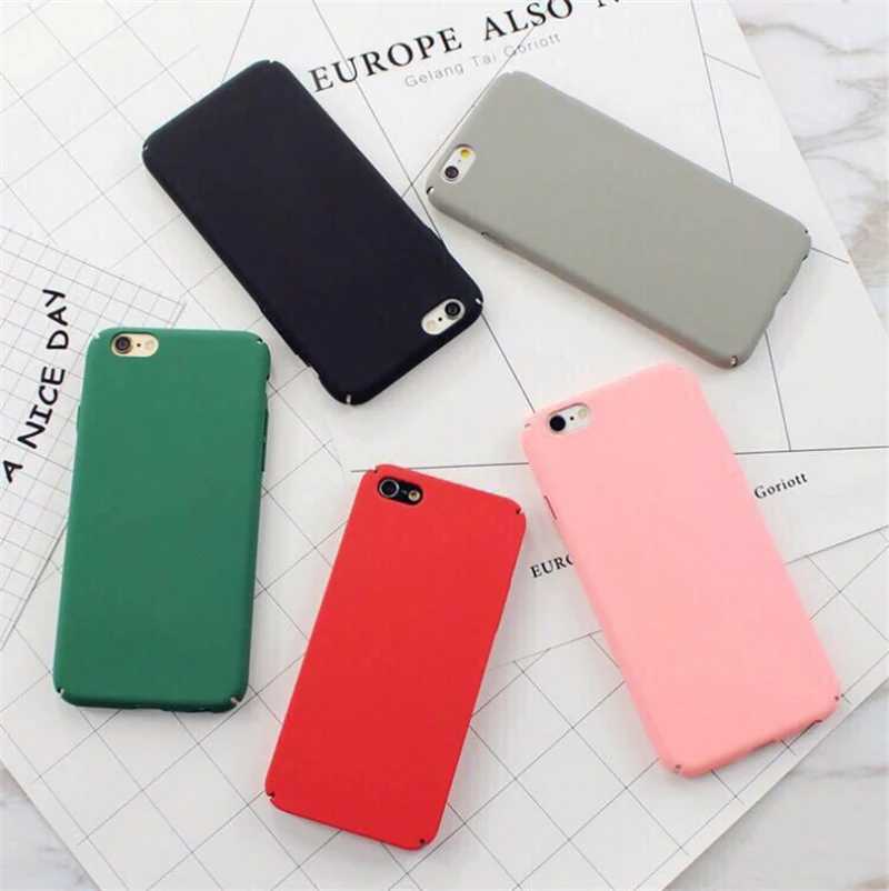 

Candy Color Phone Cases for Iphone X 5s 5 SE 6 6S 7 8 Plus Hard Plastic Frosted Matte Covers for Iphone X XR XS MAX 7 8 Shell