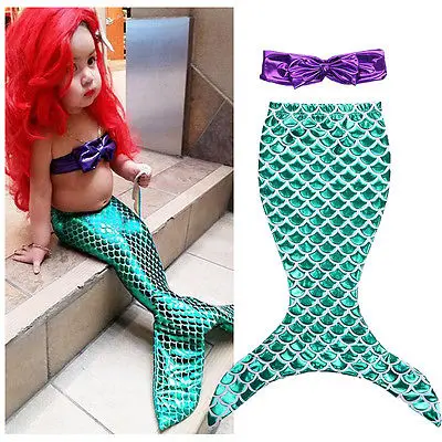 Girls Summer Dress Children Baby Girls Mermaid Tail Bikini Suit Swim Costume