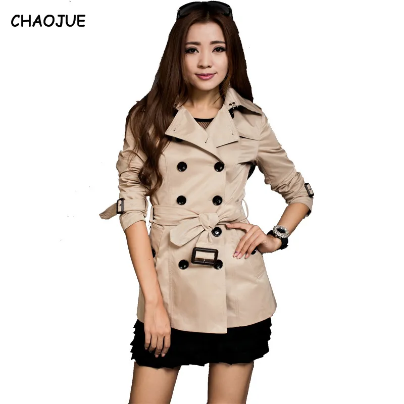 Image white trench coat for womens 2016 spring and autumn double breasted petite cream coat trench female pea coats free shipping gift
