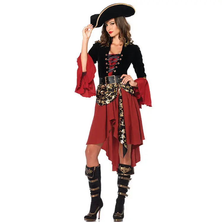 Лидер продаж, Женский карнавальный костюм капитана букканира для взрослых, Женский костюм пирата, сексуальное нарядное платье на Хэллоуин, одежда