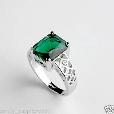 Free Shipping &gt&gt Fashion people Green crystal retro hollow ring 6#-8# | Украшения и аксессуары
