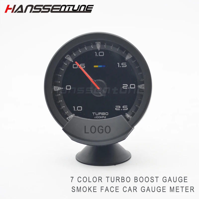 HANSSENTUNE Универсальный 2," 63 мм 7 цветов турбо Boost Gauge датчик дыма лица автомобиля с датчиком