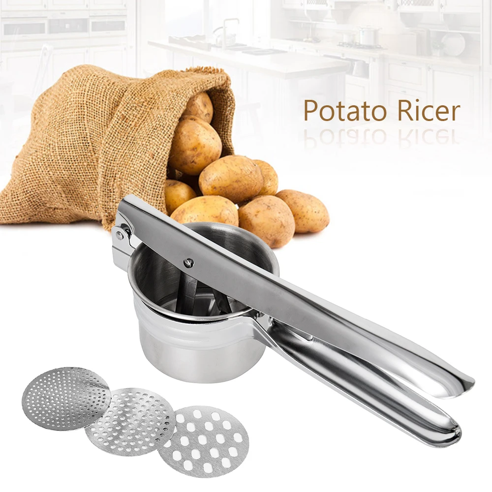 

Stainless Steel Kitchen Tools Potato Masher Ricer Puree Garlic Presser Vegetable Fruit Press Maker Gadget Kitchen Accessories