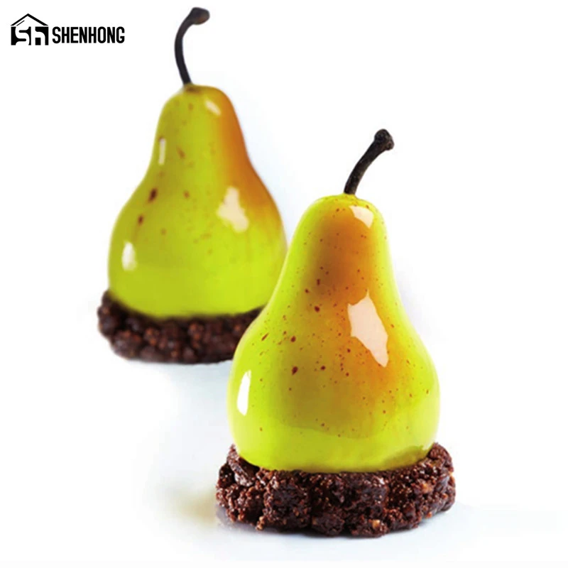 Shenhong Moule A Gateau En Forme De Poire 3d Art Pop Silicone Moule De Decoration En Mousse De Silicone Moule A Patisserie Aliexpress