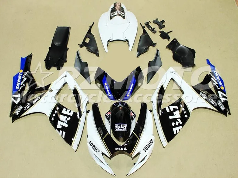 

New ABS motorcycle Fairings Kit set Fit For SUZUKI GSXR600 GSXR750 06 07 R600 R750 K6 GSXR 600 750 2006 2007 black white