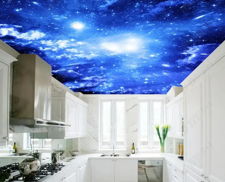 

1805 Shining Cosmic Explosion Printing stretch ceiling film for workshop ceiling decoration