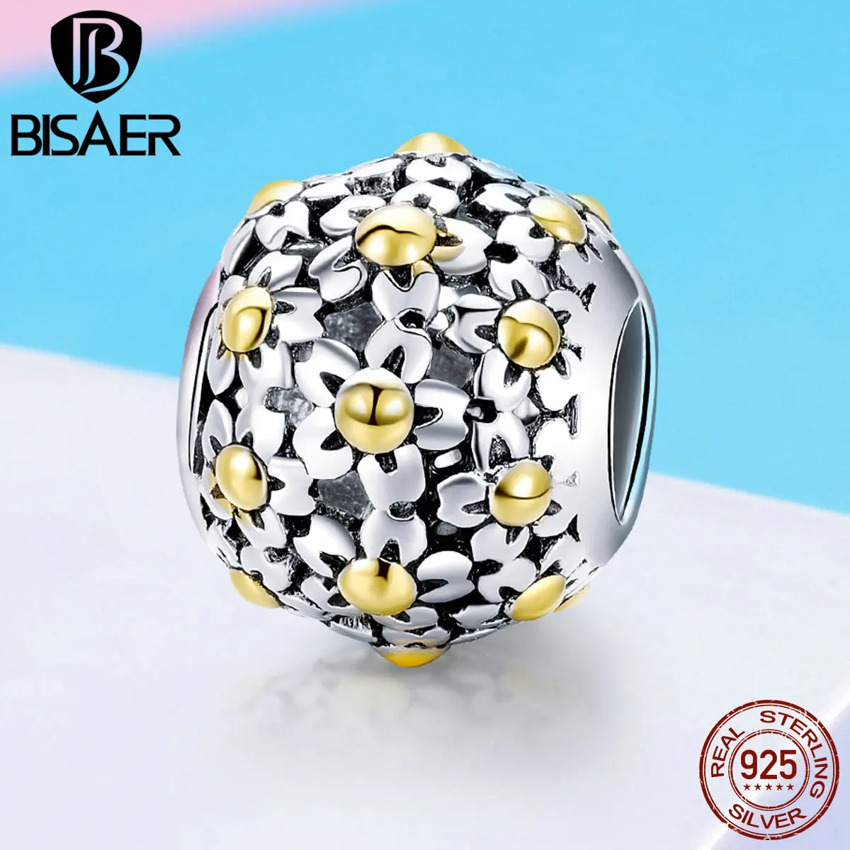 

Real 925 Sterling Silver Orchid Flower Gold Color Buds Charms Beads Fit Charm Bracelets for Women Silver 925 Jewelry S925 ECC717