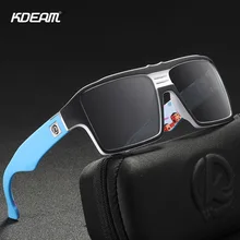 KDEAM молодость Духа поляризованных солнцезащитных очков Для мужчин Замочная скважина мост 6-основа с покрытием солнцезащитные очки квадратный Твин-дизайн логотипа KD365