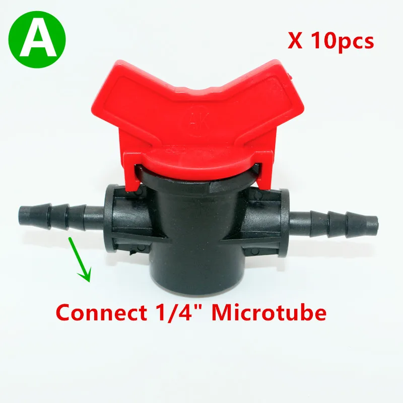 10 шт./pack1/" 3/8" воды переключатель шланга трубы клапан домашний сад орошения микро Greehouse капельный полив фитинги - Цвет: A   10pcs