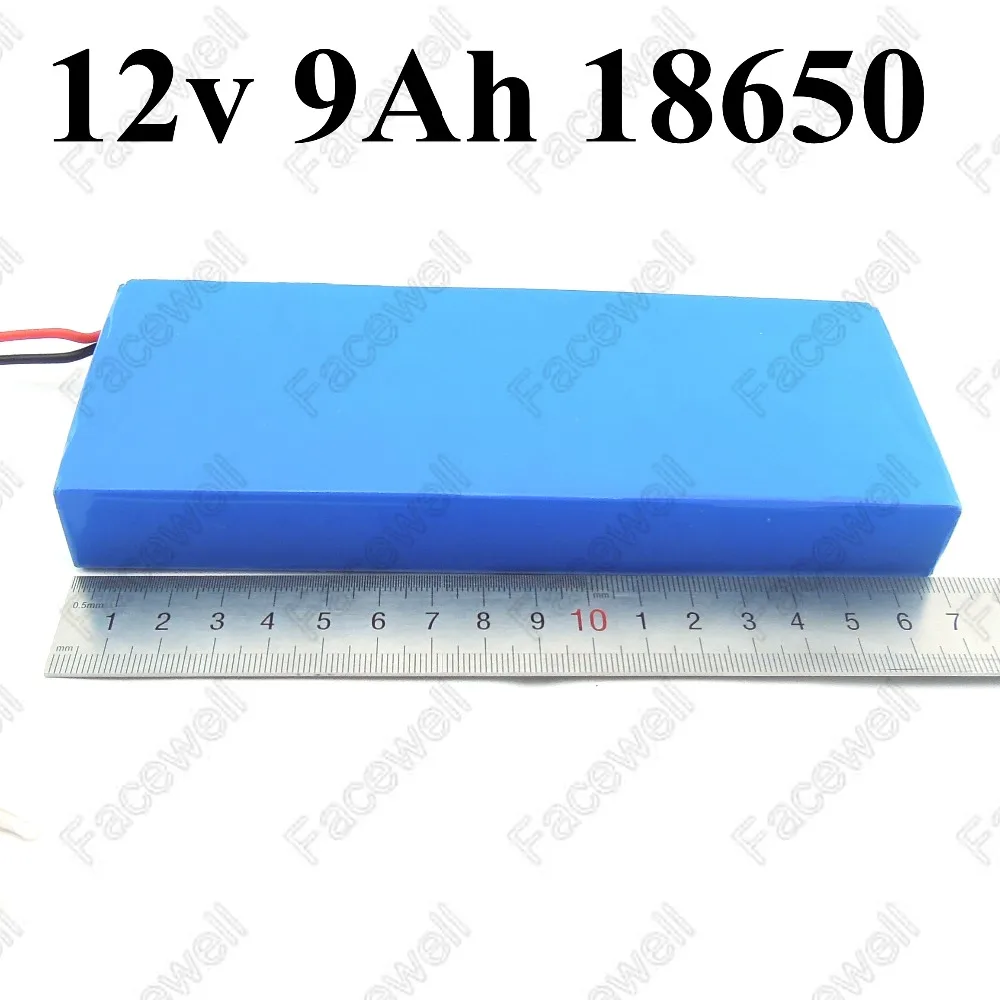 

9ah 12v li-ion battery 12v 9ah lithium ion battery 18650 9000mah 12v battery pack for LED lights wifi camera rescue requirement