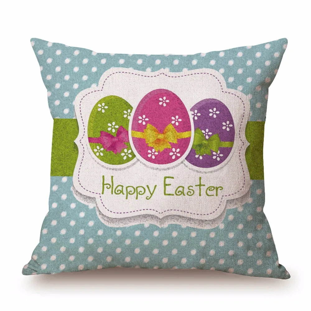 Personalized Happy Easter Square Cushion Cases Custom Bed Decoration