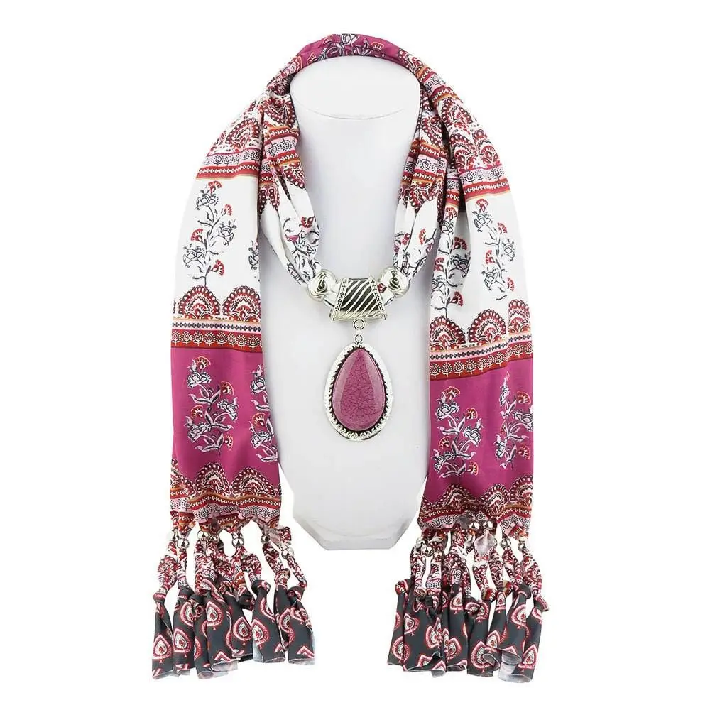 Fashion Women Pendant Scarf With Tassel Rhinestone Jewelry Scarves Best