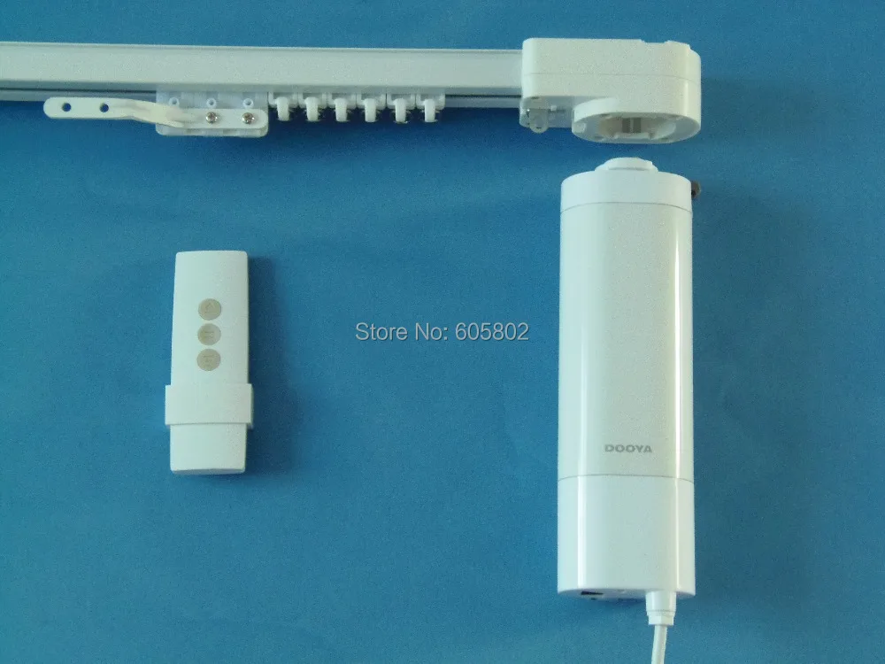Online Vía de cortina motorizada, pista simple, motor DT52E DOOYA, marca líder en China, envío gratis