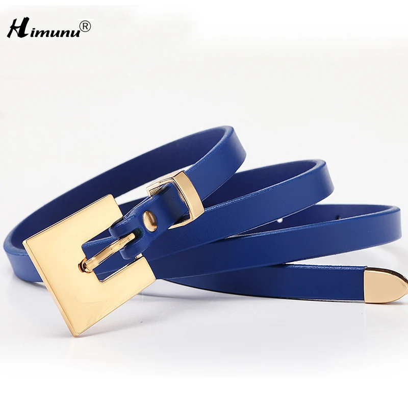 

women belt Vintage Square Pin buckle 100% cowhide Female Belts for Women Thread Genuine Leather Jeans Girdles Belt