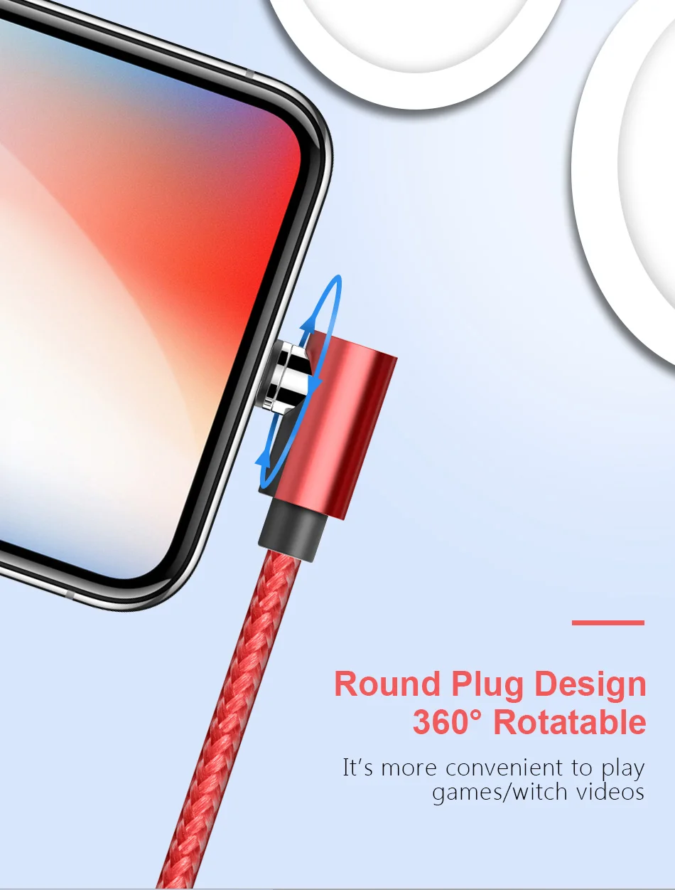 NOHON 90 Degree Magnetic Charging Cable For iPhone X XS MAX XR Micro USB Type C Fast Charger For Xiaomi Samsung S9 Magnet Cables (6)