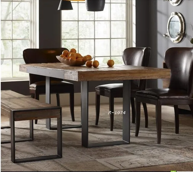 Muebles de madera maciza, madera de hierro forjado