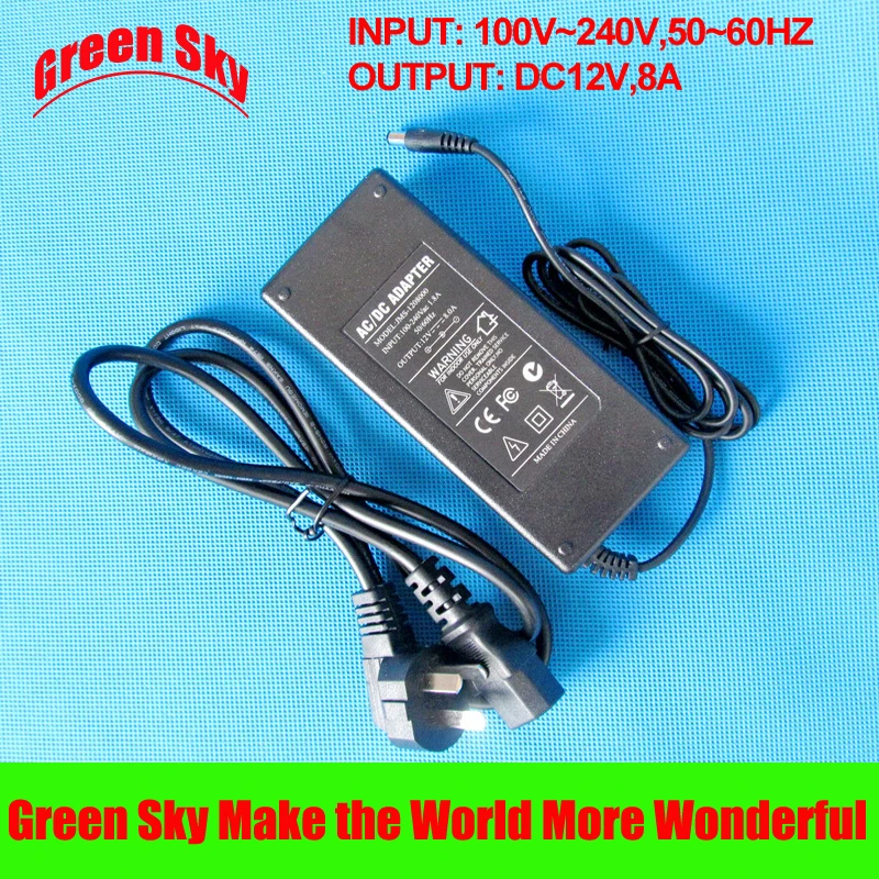 

100V-240V AC input DC output 8A power adapter 12v