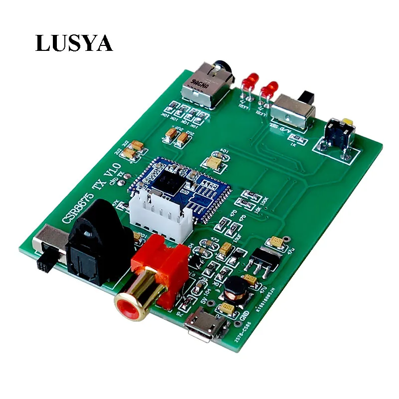 

Lusya Bluetooth 5.0 CSR8675 Transmitter Launcher Supports Aptx HD Support Coaxial Fiber Optic Analog Input