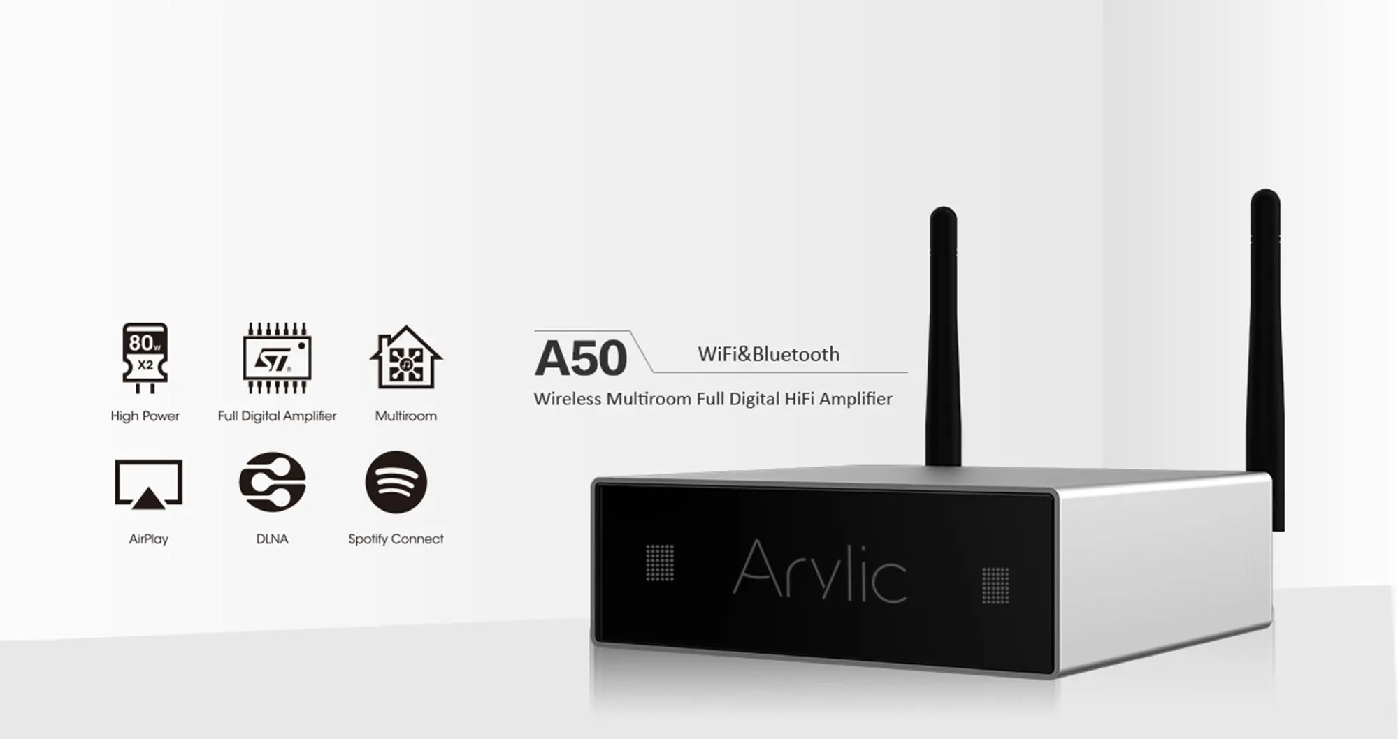 A50 WiFi и Bluetooth многокомнатный усилитель с парой встроенных динамиков RK525 с aimable НЧ-динамиком и твитером