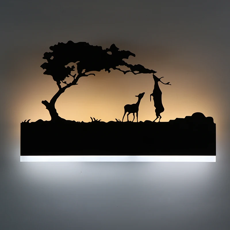 Modern LED Wall Lamp Creative Bedroom Beside Iron Acrylic Material Night Light 