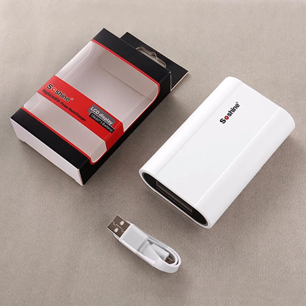 Зарядное устройство Soshine E5 с ЖК дисплеем и двумя USB портами зарядное 18650 для